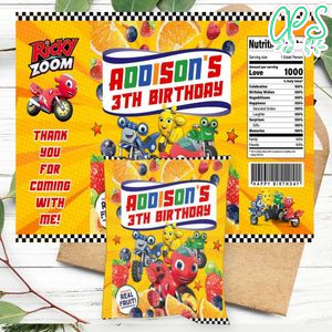 Ricky Zoom Birthday Party Fruit Snack Bag Digital File Printable Instant Download
