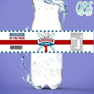 Rookie of the year Bottle Label Birthday Water Bottle Label Template to Print at Home Instant Download
