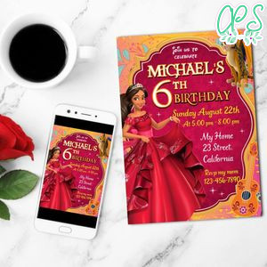 Elena of Avalor Birthday Invitation Customizable Template to Print at Home Instant Download