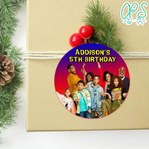 Family Reunion Circle Sticker Template Customizable To Print At Home Instant Download