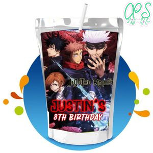 Jujutsu Kaisen Capri Sun Birthday Labels Digital File Printable Instant Download