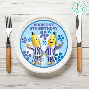 Bananas In Pyjamas Birthday Plate Template Customizable To Print At Home Instant Download
