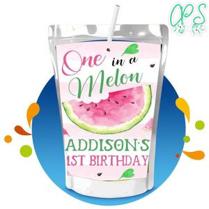 One in a Melon Capri Sun Birthday Label Digital File Printable Instant Download
