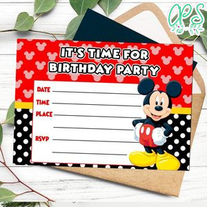 Mickey mouse fill in blank Invitation Customizable Template to Print at Home Instant Download