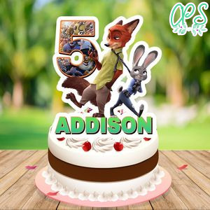 Zootopia Birthday Cake Topper Template Printable Instant Download