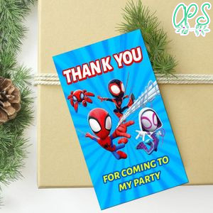 Spidey And His Amazing Friends Thank You Tag Customizable Template To Print At Home Instant Download