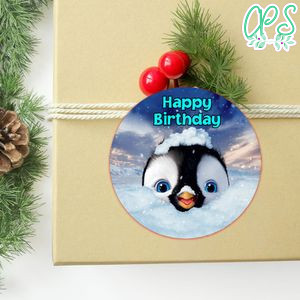 Happy Feet Circle Sticker Template Customizable to Print at Home Instant Download
