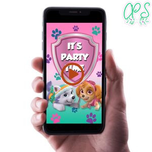 Skye and Everest Birthday Video Invitation Digital Template Customizable Instant Download