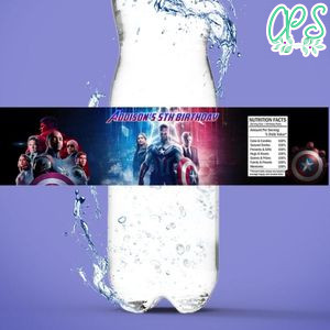 Captain America Brave New World Bottle Label Birthday Water Bottle Label Template to Print at Home Instant Download