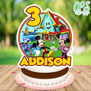Mickey Mouse Funhouse Birthday Cake Topper Template Printable Instant Download
