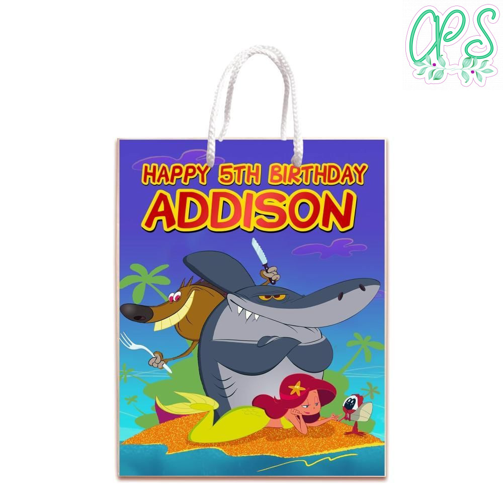 Zig & Sharko Gift Bag Label Template Printable Instant Download
