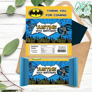 Batman Label Candy Bar Label Customizable Template Instant Download