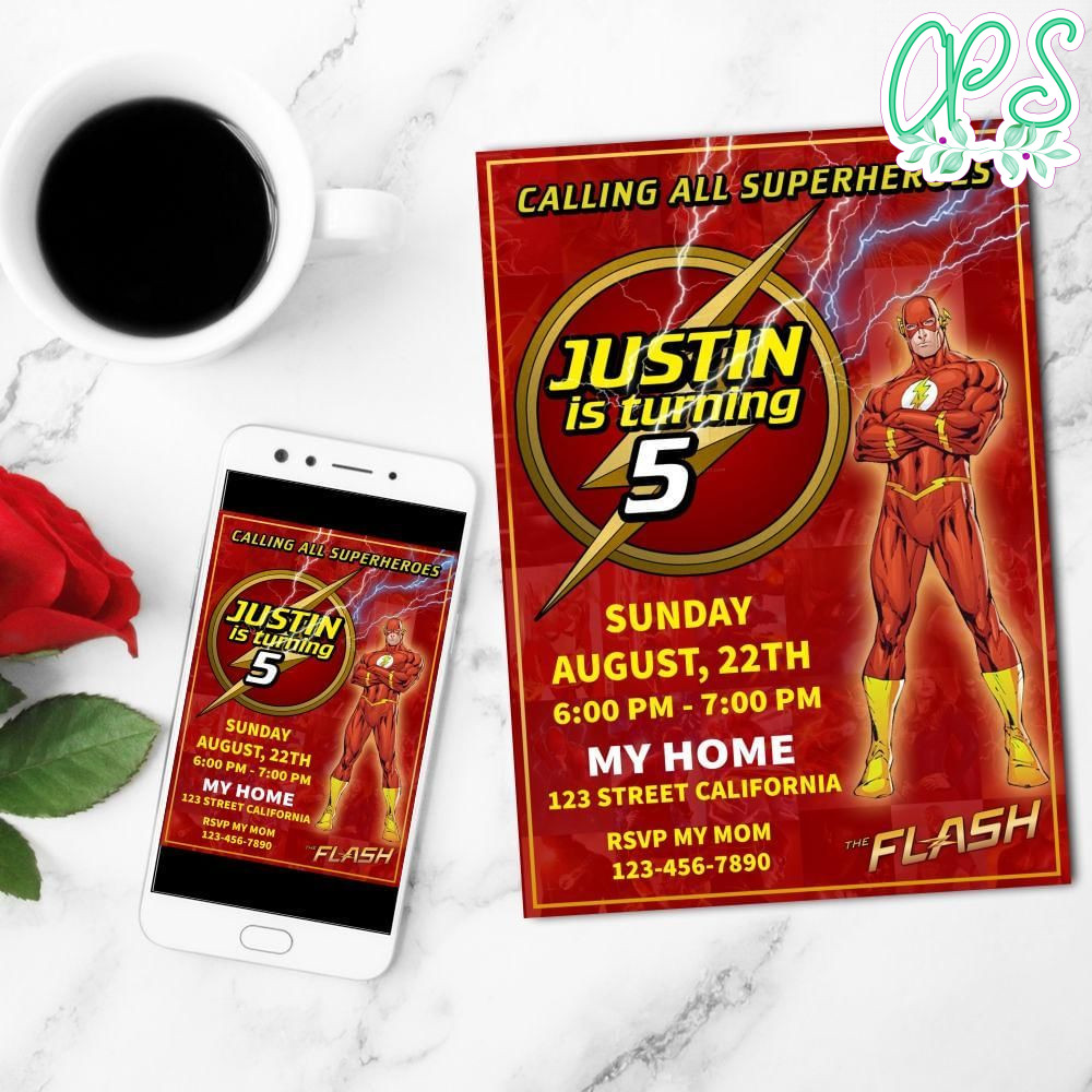 The Flash Mobile Invite Customizable Template Instant Download