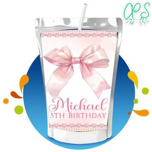 Coquette Capri Sun Birthday Label Digital File Printable Instant Download
