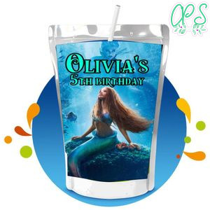 The Little Mermaid Capri Sun Birthday Labels Digital File Printable Instant Download