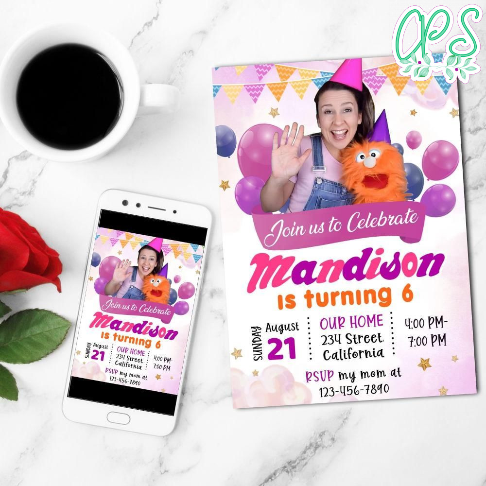 Ms. Rachel Mobile Invite Customizable Template Instant Download