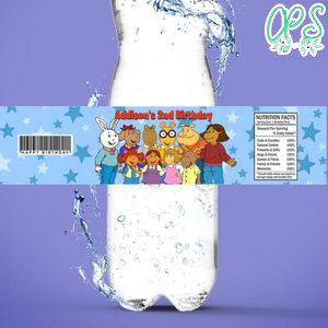 Arthur Birthday Water Bottle Label Template to Print at Home Instant Download