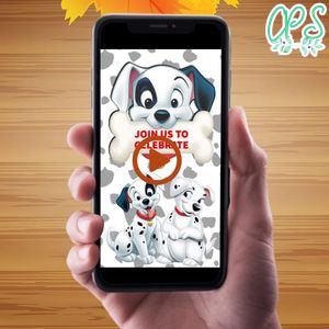 101 Dalmatians Birthday Video Invitation Digital Template Customizable Instant Download
