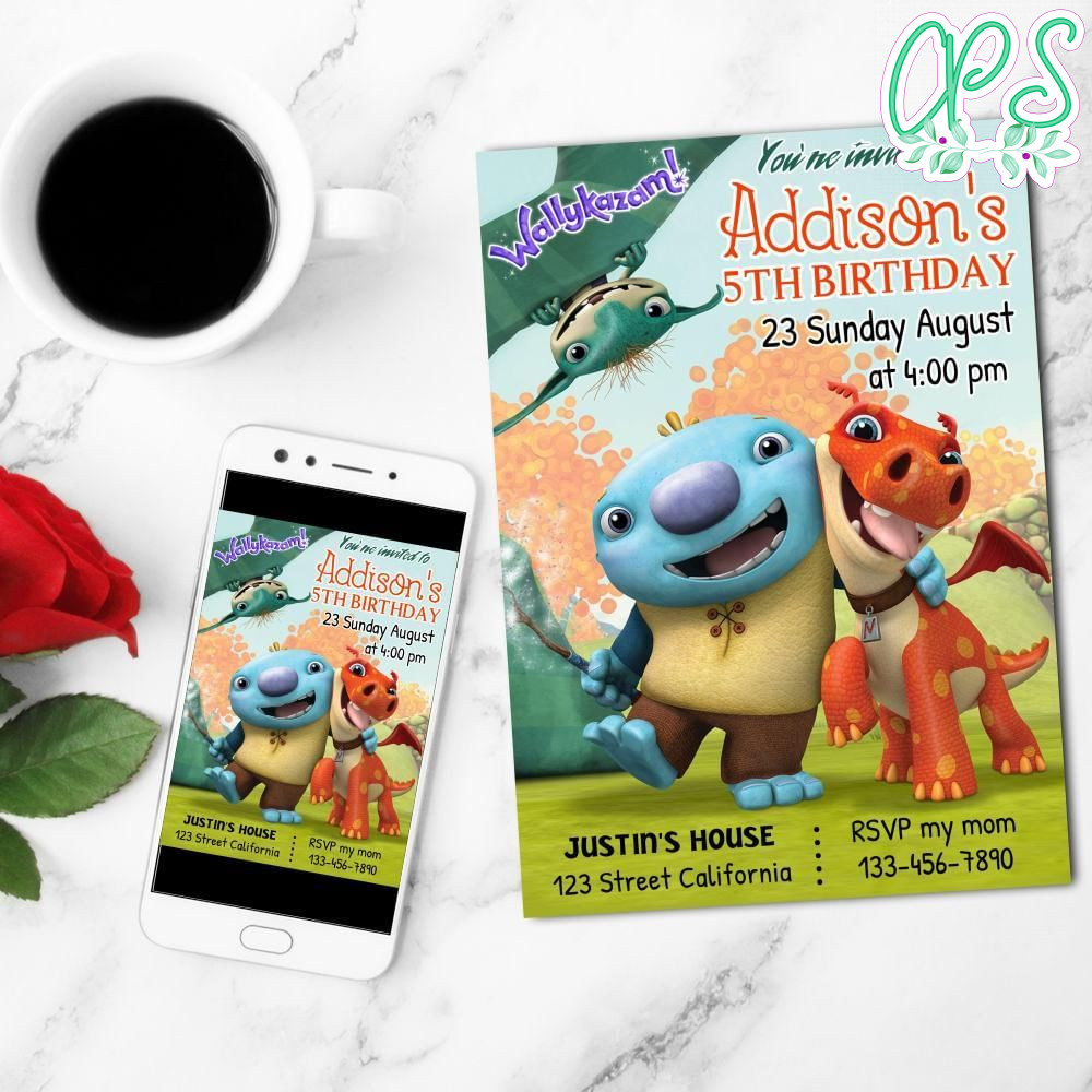 Wallykazam Mobile Invite Customizable Template Instant Download