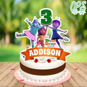 Dew Drop Diaries Cake Topper Template Printable Instant Download