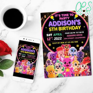 Pinkfong Sing-along Movie 2 Mobile Invite Customizable Template Instant Download