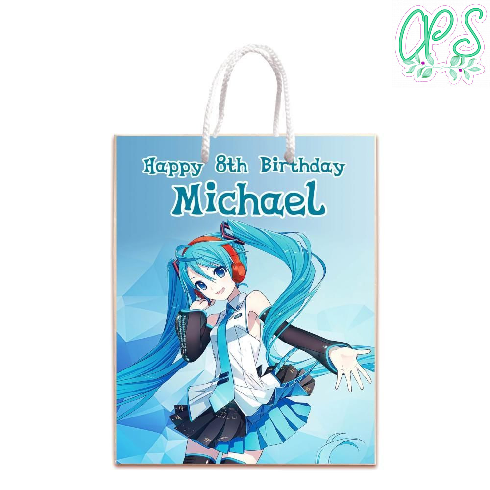Hatsune Miku Gift Bag Label Template Printable Instant Download