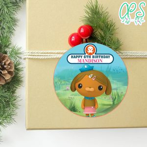 Dashi Dog Octonauts Circle Sticker Template Customizable to Print at Home Instant Download