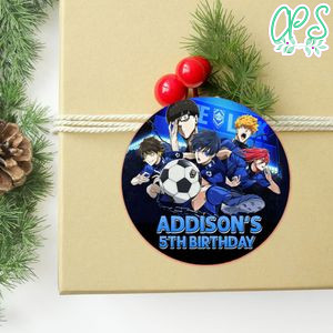 Blue Lock Circle Sticker Template Customizable to Print at Home Instant Download