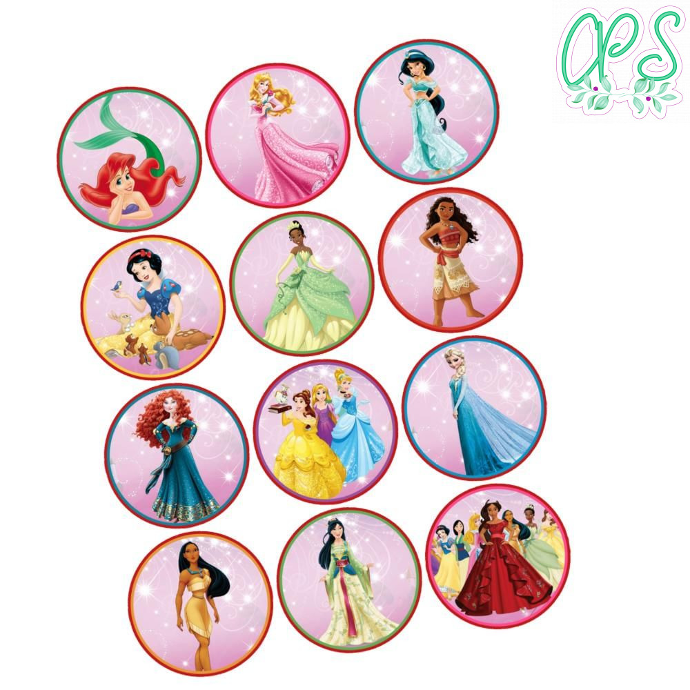 Disney Princess Cupcake Toppers Template Printable DIY | Partyinvitedesign
