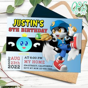 Klonoa Video Game Invitation Customizable Template to Print at Home Instant Download