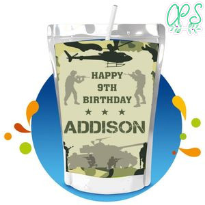 Camouflage Capri Sun Birthday Labels Digital File Printable Instant Download