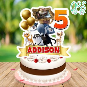 Cats in the museum Cake Topper Template Printable Instant Download