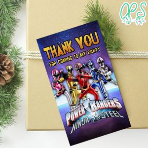 Power Ranger Ninja Steel Thank You Tag Customizable Template To Print At Home Instant Download