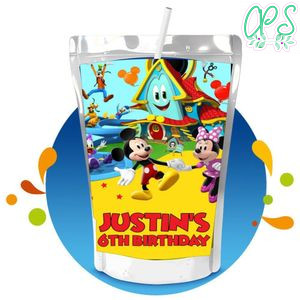 Mickey Mouse Funhouse Capri Sun Birthday Labels Digital File Printable Instant Download