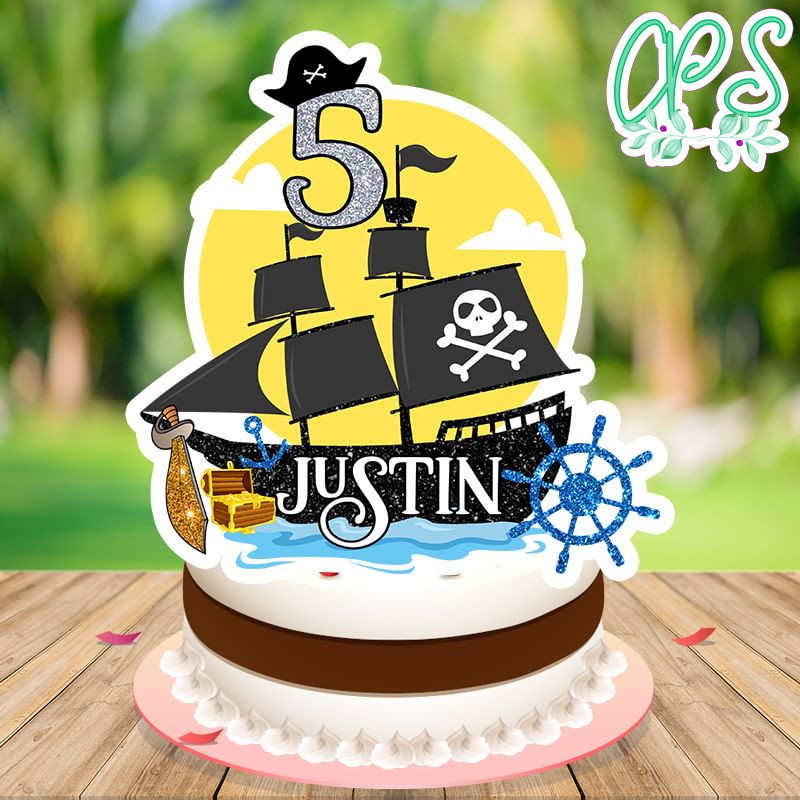 Pirate Cake Topper Template Printable CustomPartyShirts