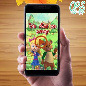 Goldie and Bear Birthday Video Invitation Digital Template Customizable Instant Download