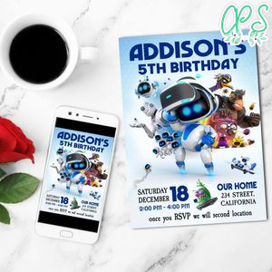 Astro Bot Mobile Invite Customizable Template Instant Download