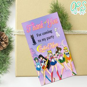 Sailor Moon Thank You Tag Customizable Template To Print At Home Instant Download