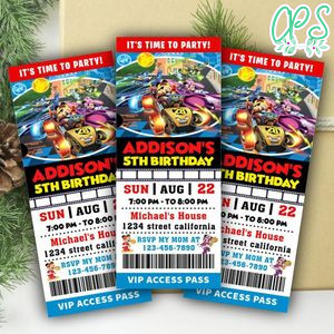 Mickey Roadster Racers Ticket Invitation Customizable Template Instant Download