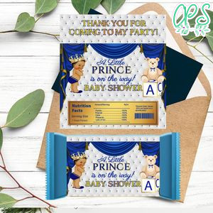 Little Prince Royal Candy bar Label Customizable Template Instant Download