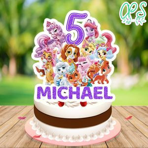 Princess palace pets Birthday Cake Topper Template Printable Instant Download