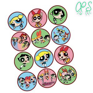 Powerpuff Cupcake Toppers Template Printable Instant Download