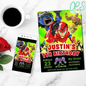 Power players Birthday Flyer Customizable Template to Print at Home Instant Download