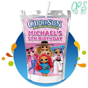 Omg surprise Capri Sun Birthday Labels Digital File Printable Instant Download