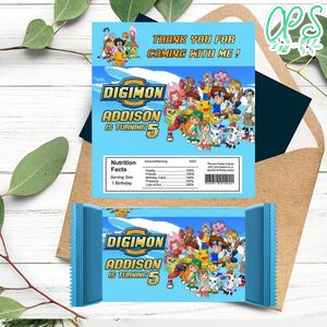 Digimon Candy Bar Label Customizable Template Instant Download