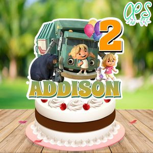 Trash Truck Cake Topper Template Printable Instant Download