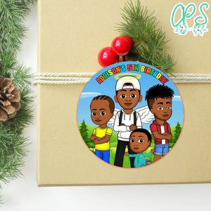 Jools Tv Circle Sticker Template Customizable to Print at Home Instant Download