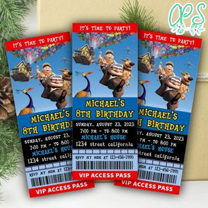 Disney Pixar Up Ticket Invitation Customizable Template Instant Download