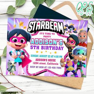 Starbeam Invitation Customizable Template to Print at Home Instant Download