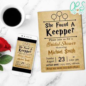 She Found Her Keeper Mobile Invite Customizable Template Instant Download